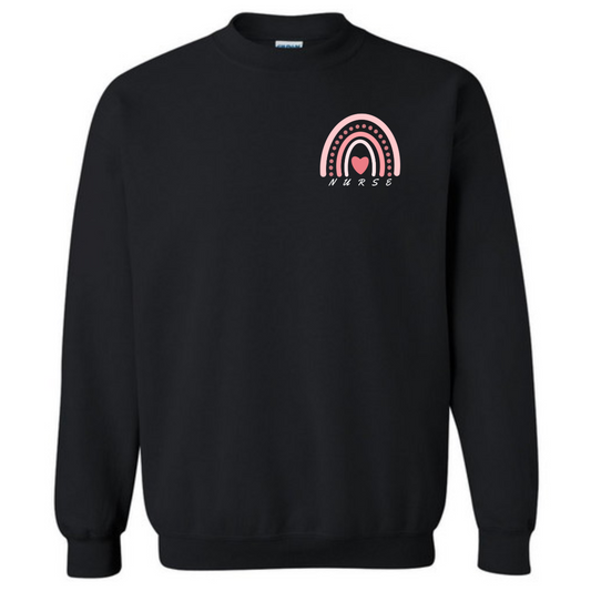 Pink Rainbow Nurse Crewneck